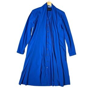 CRUBA Long-Sleeve Cotton Blend Midi Shirt Dress size L